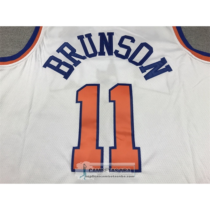 Camiseta New York Knicks Jalen Brunson NO 11 Association 2022-23 Blanco